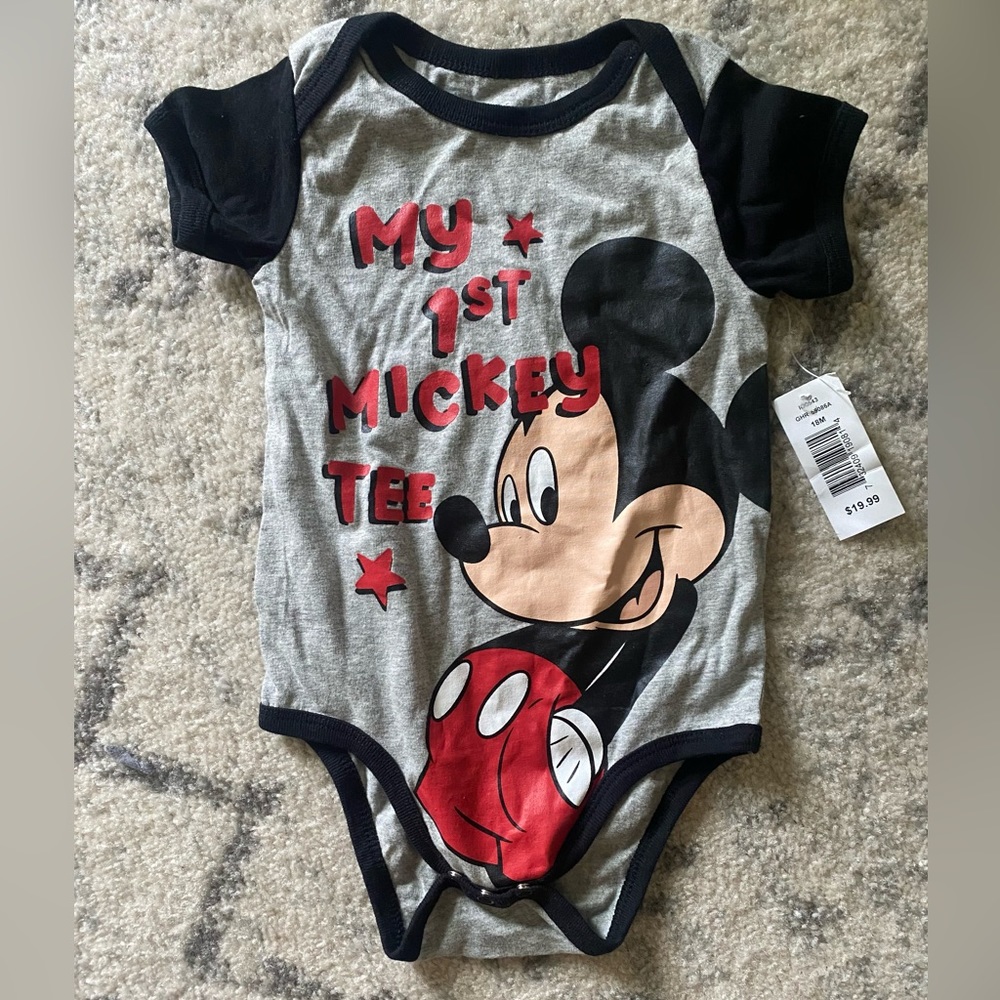 NWT “My 1st Mickey tee” onesie 18m